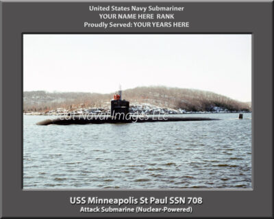 USS Minneapolis St Paul SSN 708 Personalized Navy Submarine Photo