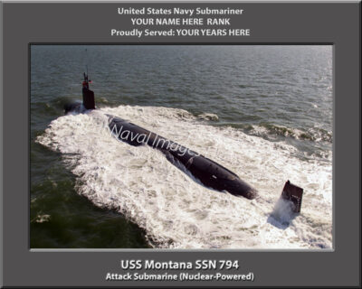 USS Montana SSN 794 Personalized Navy Submarine Photo