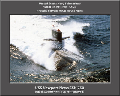 USS Newport News SSN 750 Personalized Navy Submarine Photo