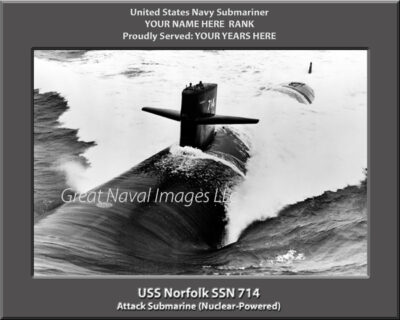 USS Norfolk SSN 714 Personalized Navy Submarine Photo