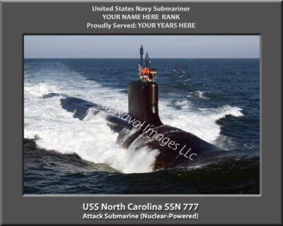 USS North Carolina SSN 777 Personalized Navy Submarine Photo