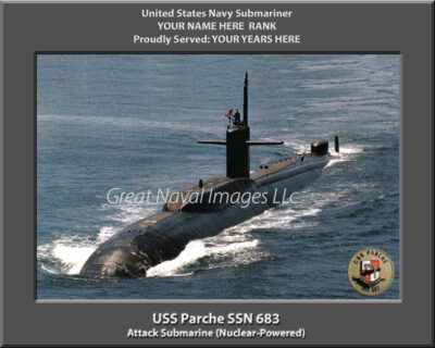 USS Parche SSN 683 Personalized Navy Submarine Photo