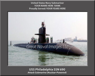 USS Philadelphia SSN 690 Personalized Navy Submarine Photo