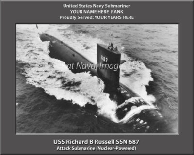 USS Richard B Russell SSN 687 Personalized Navy Submarine Photo