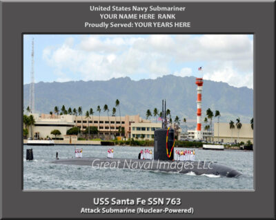 USS Santa Fe SSN 763 Personalized Navy Submarine Photo