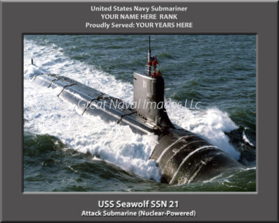 USS Seawolf SSN 21 Personalized Navy Submarine Photo