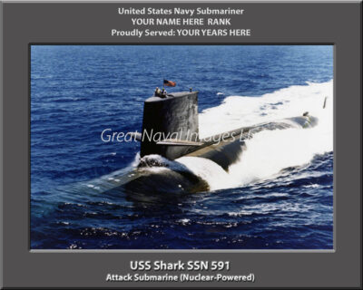 USS Shark SSN 591 Personalized Navy Submarine Photo