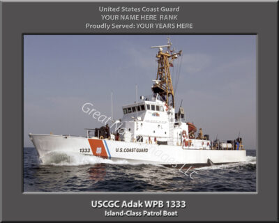 USCGC Adak WPB 1333 Personalized Coast Guard Cutter Photo