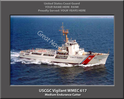 USCGC Vigilant WMEC 617 Personalized Coast Guard Cutter Print