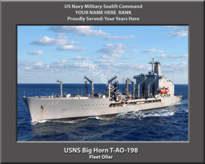 USNS Big Horn T-AO-198 Personalized Navy Ship Photo