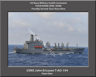 USNS John Ericsson T-AO-194 Personalized Photo