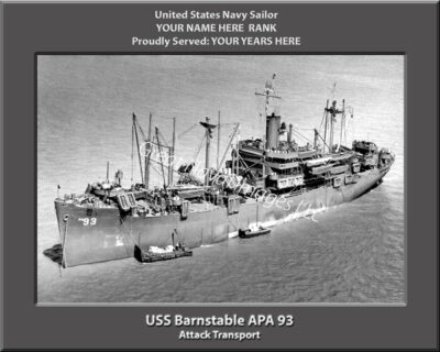 USS Barnstable APA 93 Personalized Photo