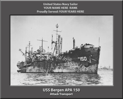 USS Bergen APA 150 Personalized Photo