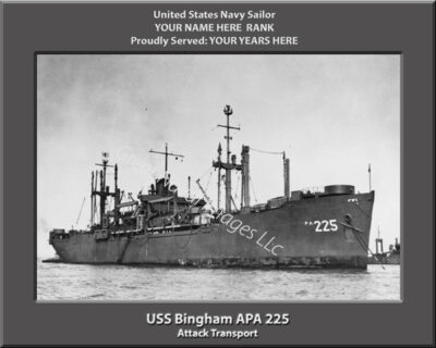 USS Bingham APA 225 Personalized Photo
