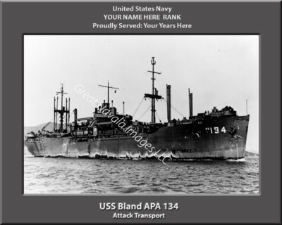 USS Bland APA 134 Personalized Navy Ship Photo