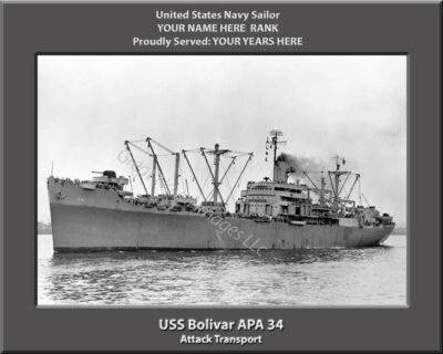 USS Bolivar APA 34 Personalized Photo
