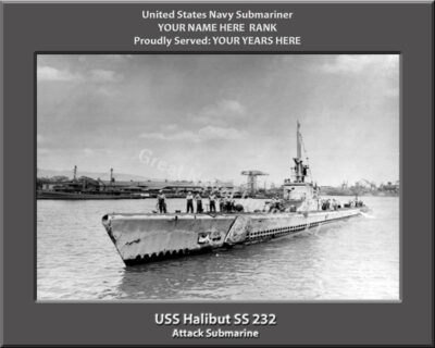 USS Halibut SS 232 Personalized Photo