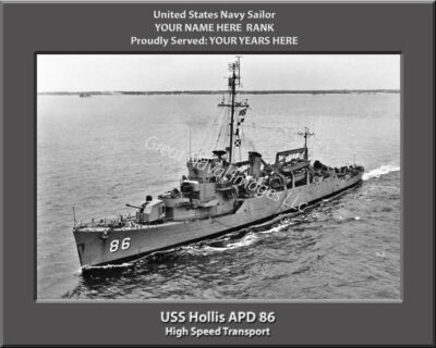 USS Hollis APD 86 Personalized Photo