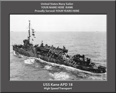 USS Kane APD 18 Personalized Photo
