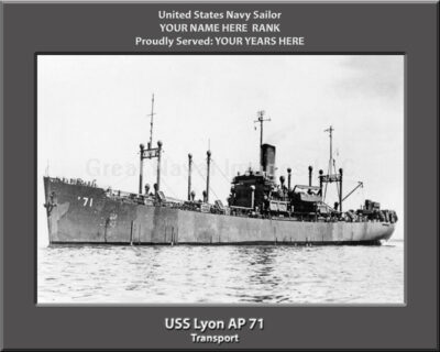 USS Lyon AP 71 Personalized Photo