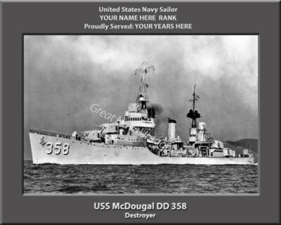 USS McDougal DD 358 Personalized Photo