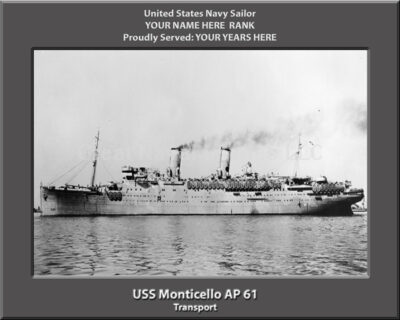 USS Monticello AP 61 Personalized Photo