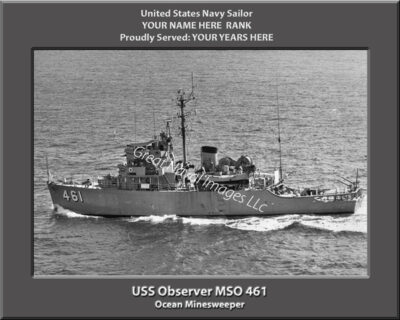 USS Observer MSO 461 Personalized Photo