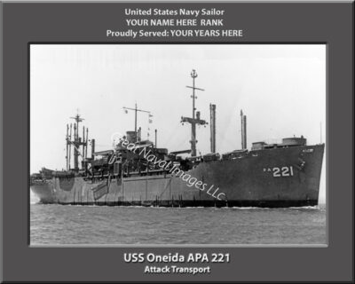 USS Oneida APA 221 Personalized Photo