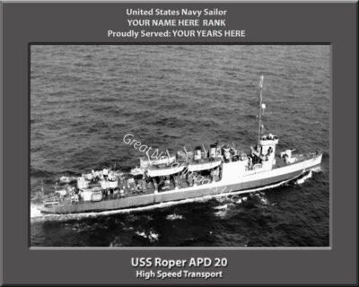 USS Roper APD 20 Personalized Photo