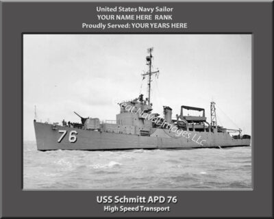 USS Schmitt APD 76 Personalized Photo