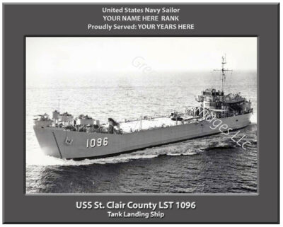 USS Clair County LST 1096 Navy Ship Photo
