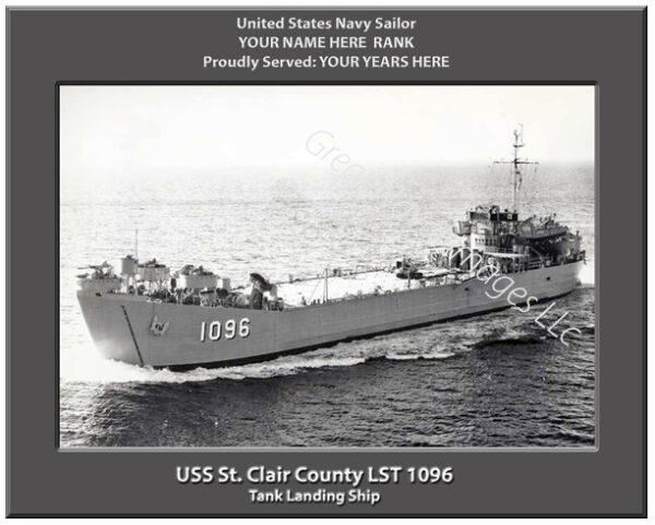 USS Clair County LST 1096 Navy Ship Photo