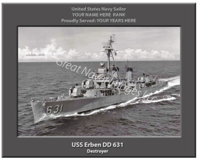 USS Erben DD 631 Navy Ship Photo