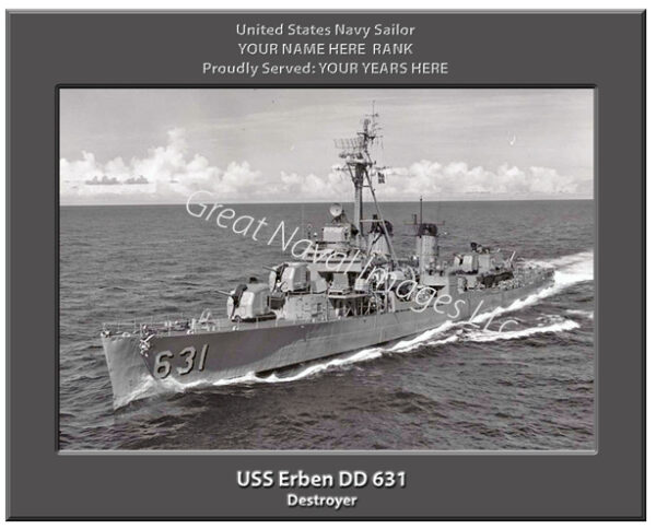 USS Erben DD 631 Navy Ship Photo