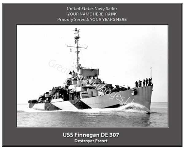 USS Finnegan DE 307 Navy Ship Photo