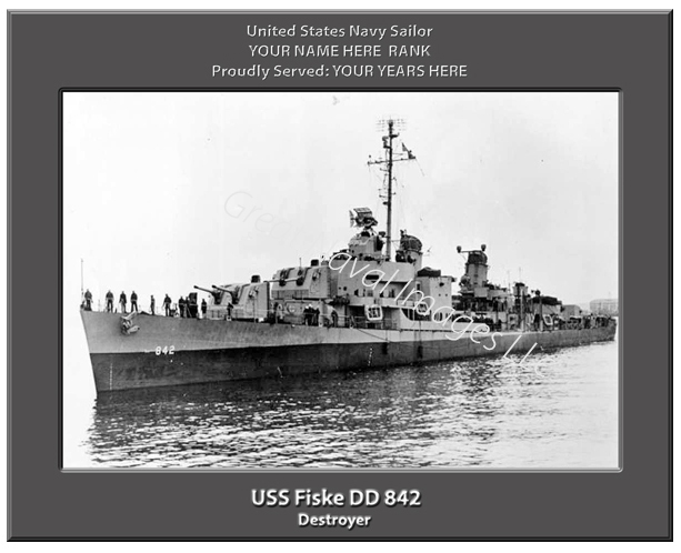 USS Fiske DD 842 Navy Ship Photo