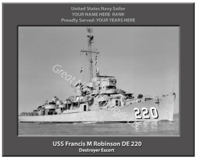 USS Francis M Robinson DE 220 Navy Ship Photo