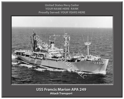 USS Francis Marion APA 249 Navy Ship Photo