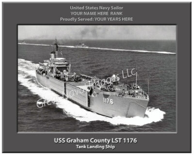 USS Graham County LST 1176 Navy Ship Photo