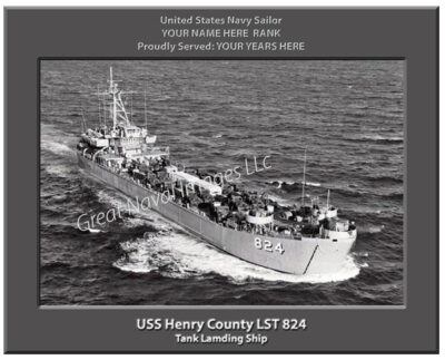 USS Henry County LST 824 Navy Ship Photo