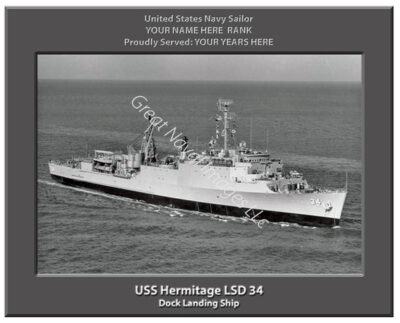 USS Hermitage LSD 34 Navy Ship Photo