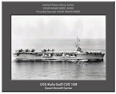 USS Kula Gulf CVE 108 Navy Ship Photo