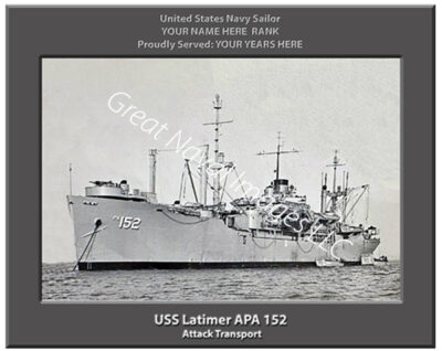 USS Latimer APA 152 Navy Ship Photo