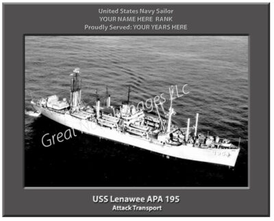 USS Lenawee APA 195 Navy Ship Photo