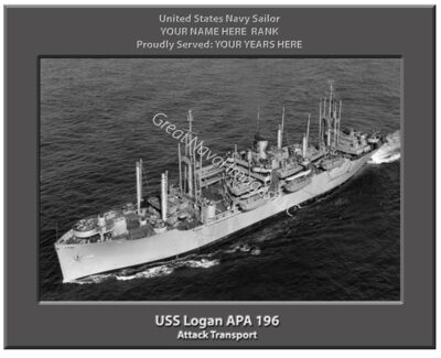 USS Logan APA 196 Navy Ship Photo