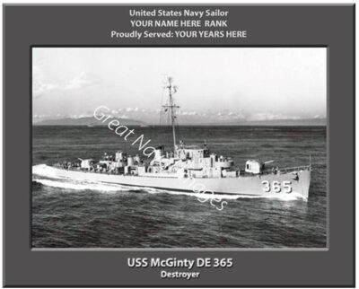 USS McGinty DE 365 Navy Ship Photo