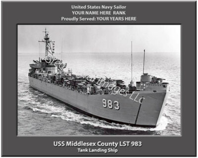 USS Middlesex County LST 983 Navy Ship Photo