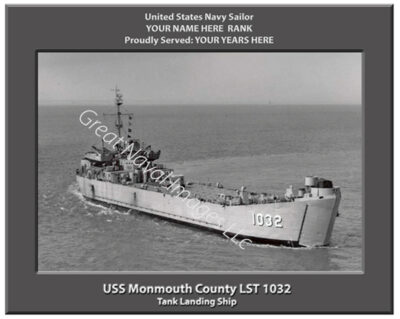 USS Monmouth County LST 1032 Navy Ship Photo