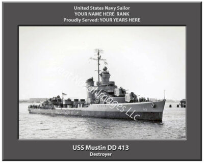 USS Mustin DD 413 Navy Ship Photo