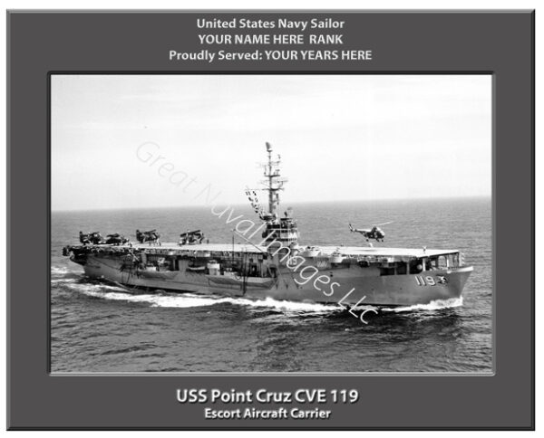 USS Point Cruz CVE 119 Navy Ship Photo